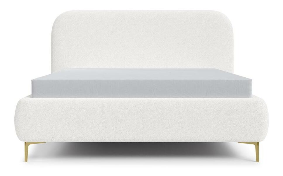 Manželská postel 160 cm Mononoke 160 (s roštem) (krémová + zlatá)