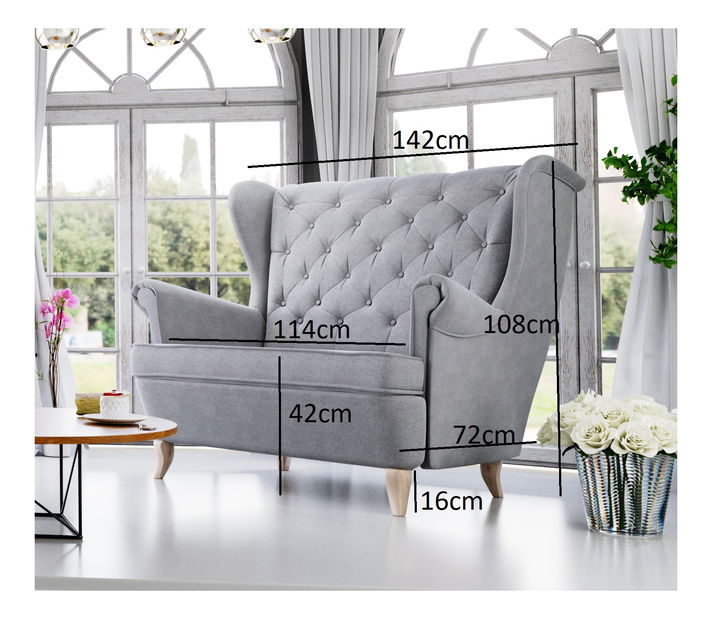 Pohovka dvousedačka Utopia 2 (černá)