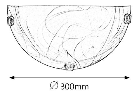 Nástěnné svítidlo Alabastro 3053 (tabák + alabastrová + bronzové úchytky)
