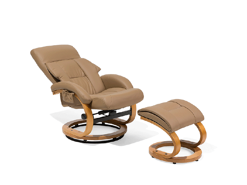 Masážní křeslo FARTE (umělá kůže) (béžová)