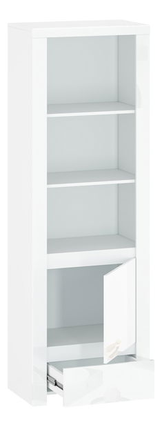 Regál Leona 1D1S (bílá lesklá)