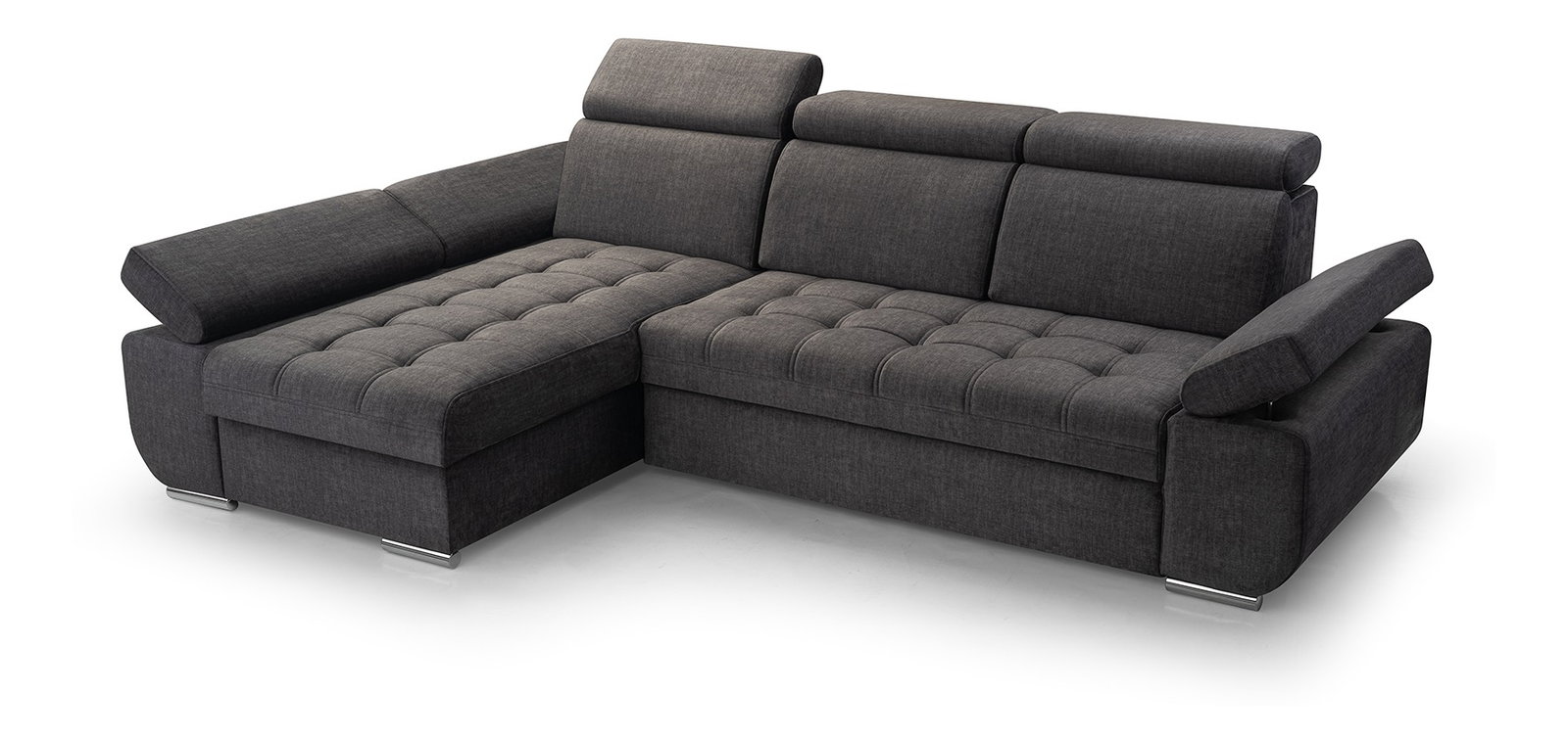 Rohová sedací souprava Belona (tmavě šedá) (L)