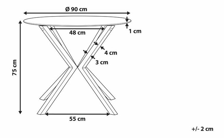 Kulatý jídelní stůl Astri (průhledná) (pro 4 osoby)