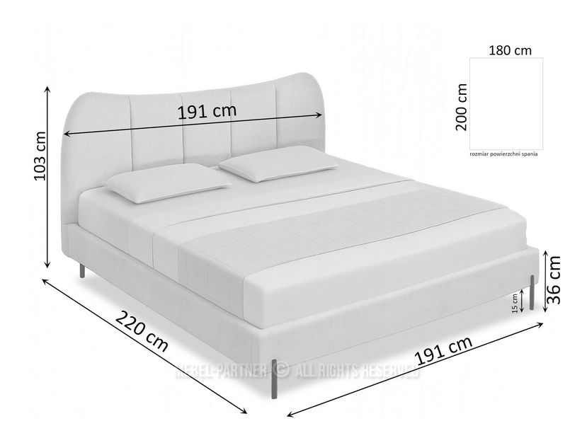 Manželská postel 180 cm Golpe 180 (béžová + černá)