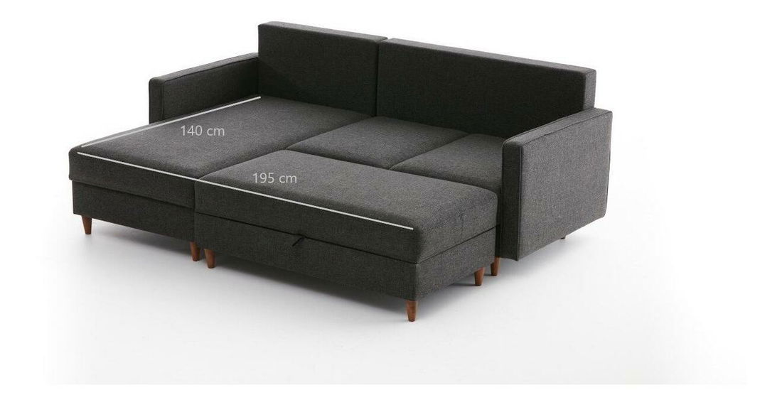 Rohová sedací souprava Ewie (L) (antracit)