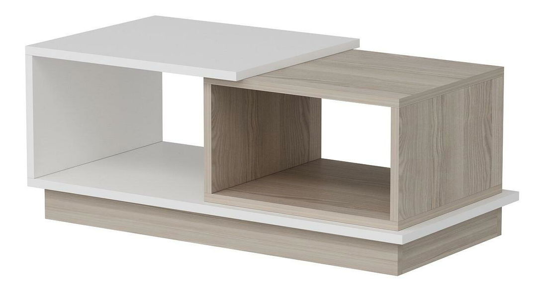 Konferenční stolek Valery (bílá + dub)