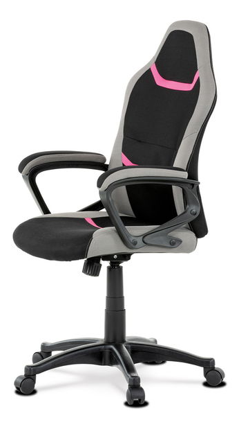 Kancelářská/herní židle Leira-L611-PINK (černá + šedá + růžová)