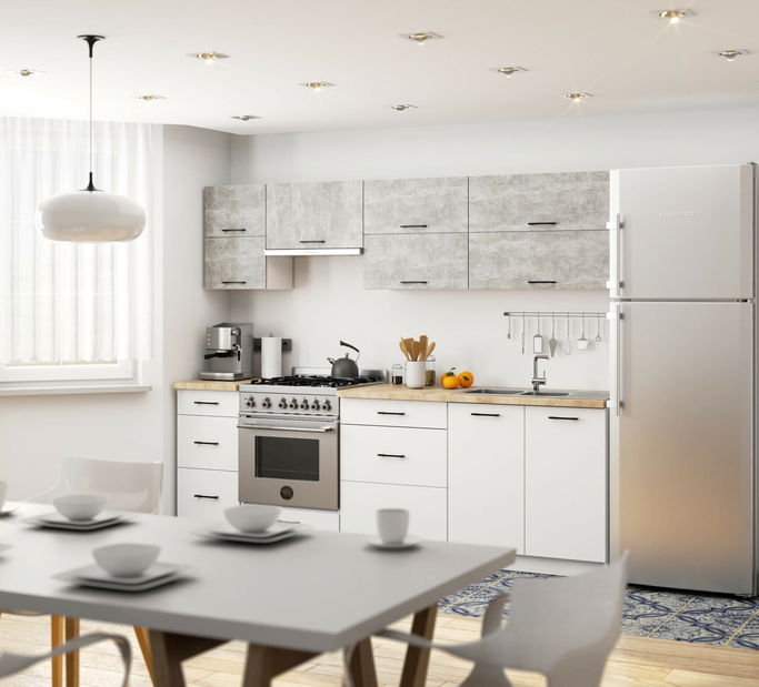 Horní kuchyňská skříňka Organo 80 G2 (bílá + beton)