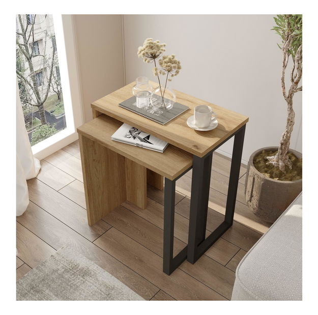 Set 2ks. konferenčních stolků Nimelo 3 (ořech + dub)