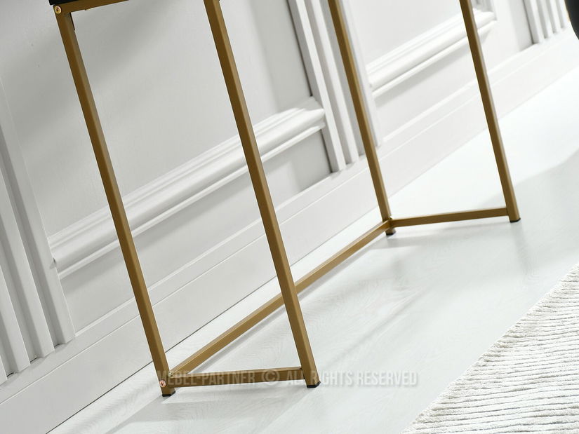 Konzolový stolek Norma M (černé dřevo + zlatá)