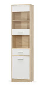 Vitrína Terrell (dub sonoma + bílá)