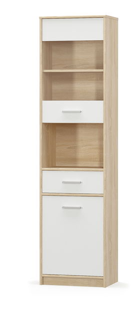 Vitrína Terrell (dub sonoma + bílá)