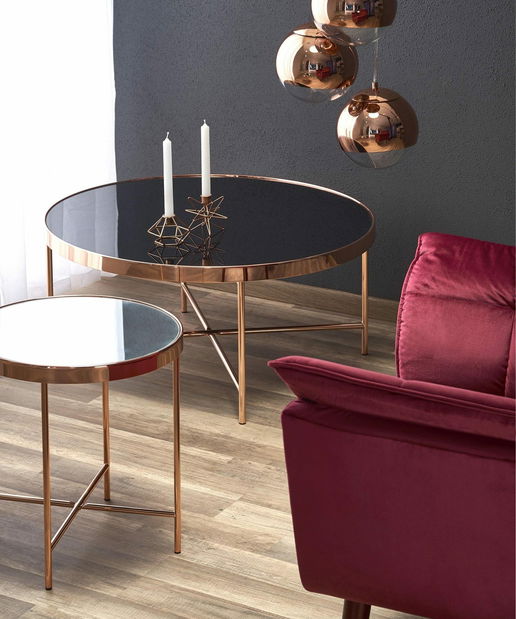 Konferenční stolek Fluir (růžová zlatá)