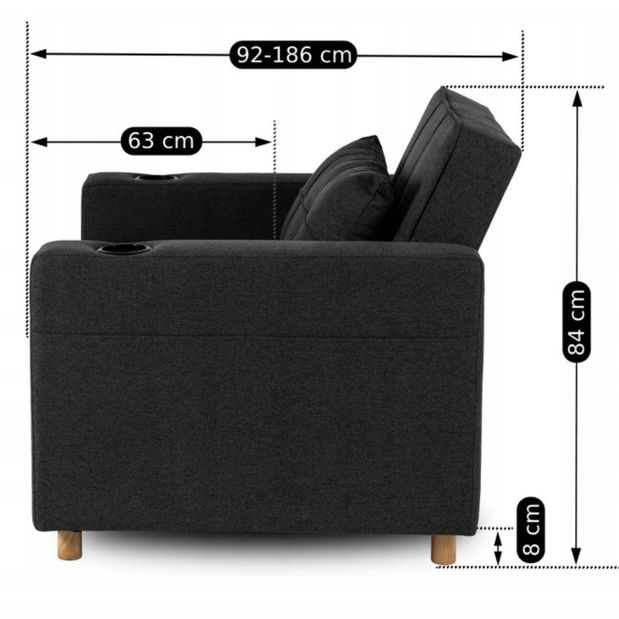 Rozkládací křeslo Suspendida (černá)