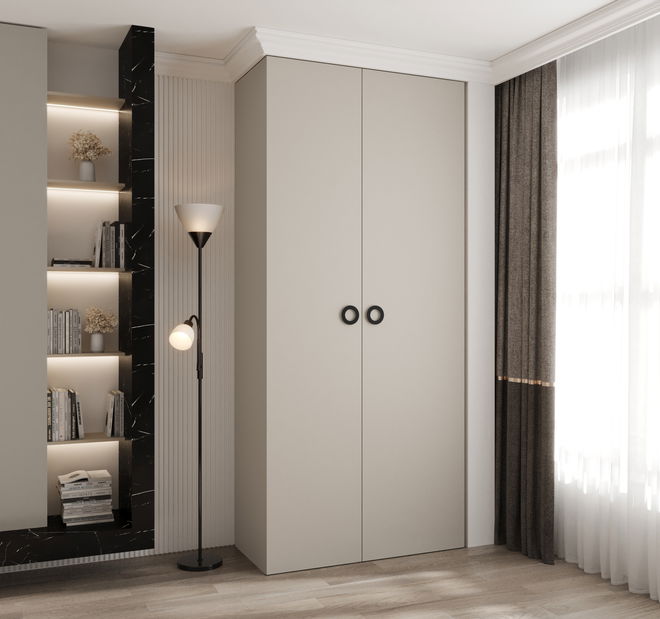 Šatní skříň 110 cm Carmela 40-1 (kašmír + černá)