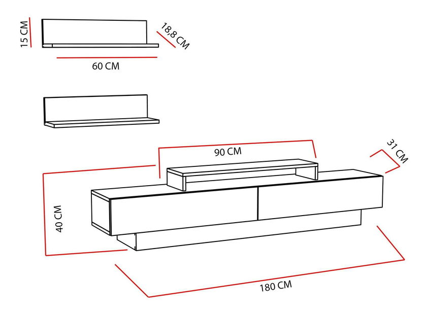 Obývací stěna Luccas (bílá)