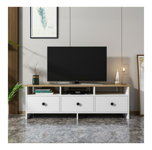 TV stolek/skříňka Ossa (bílá + dub safírový)