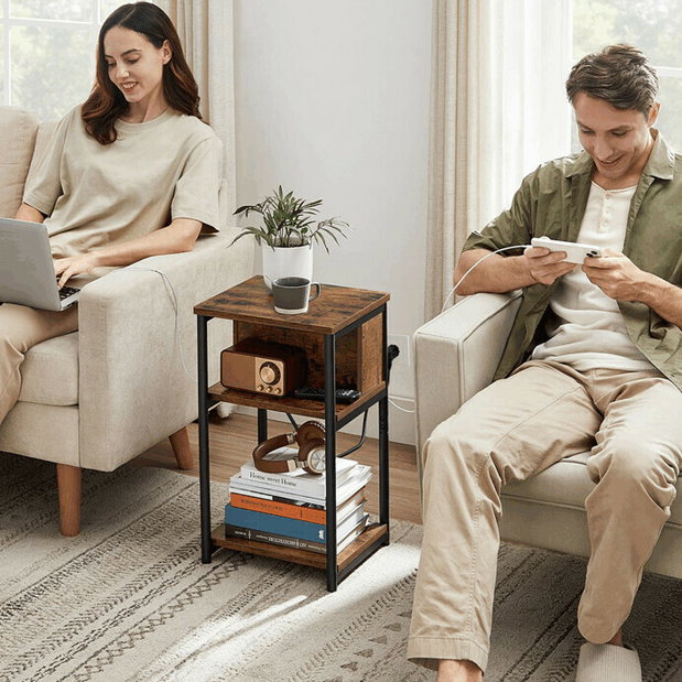 Příruční stolek Olawi (hnědá)