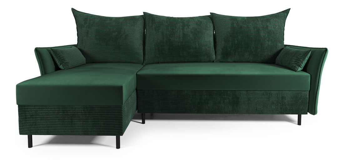 Rohová sedací souprava Goofy (L) (tmavě zelená)