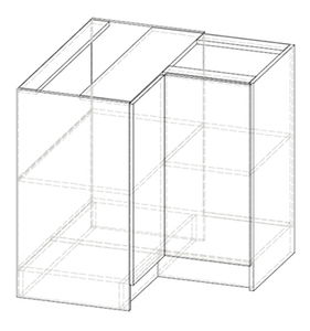 Dolní kuchyňská skříňka, rohová Lenna LV-12 (sonoma světlá) (L)