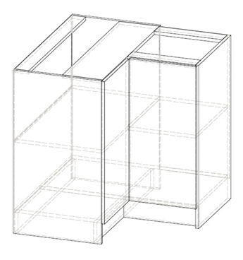 Dolní kuchyňská skříňka, rohová Lenna LV-12 (sonoma světlá) (L)