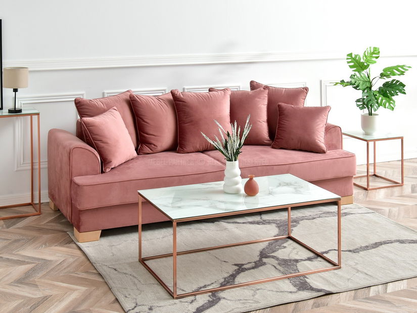 Konferenční stolek Bella Xl (bílý mramor + měděná)