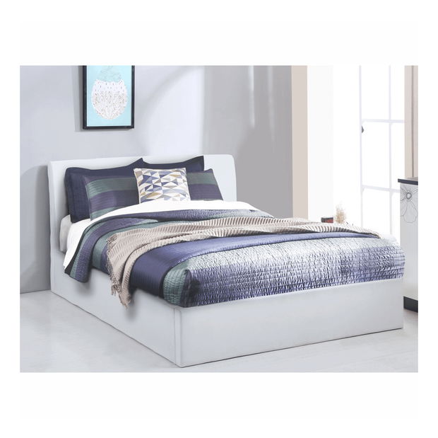 Manželská postel 160 cm Kralla (bílá) (s roštem)