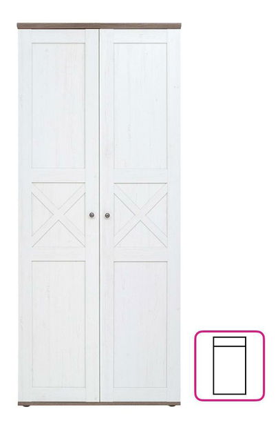 Šatní skříň Telegrafo 2 (borovice canyon + dub sonoma truflový)