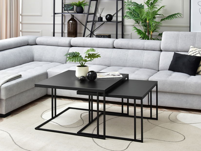 Set 2 konferenčních stolků Destapamos (černá)