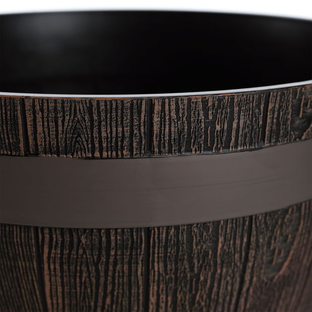 Plastový květináč Montreal Typ 1 (šedohnědý + vzor dřevo)