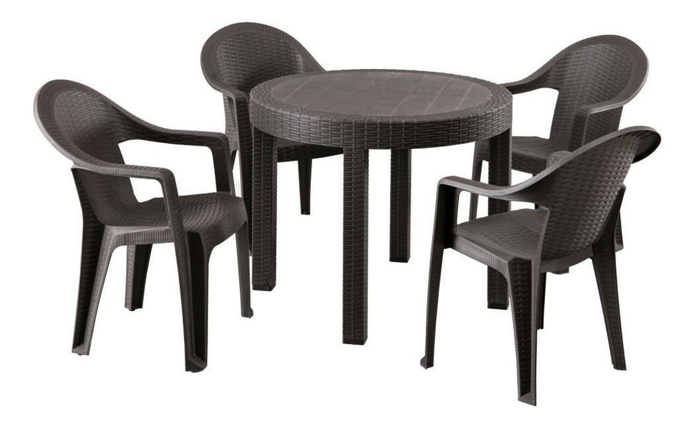 Zahradní stůl Zanjar (hnědá) (pro 4 osoby)