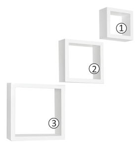 Polička Kvadro bílá (3 ks.)