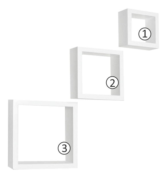 Polička Kvadro bílá (3 ks.)