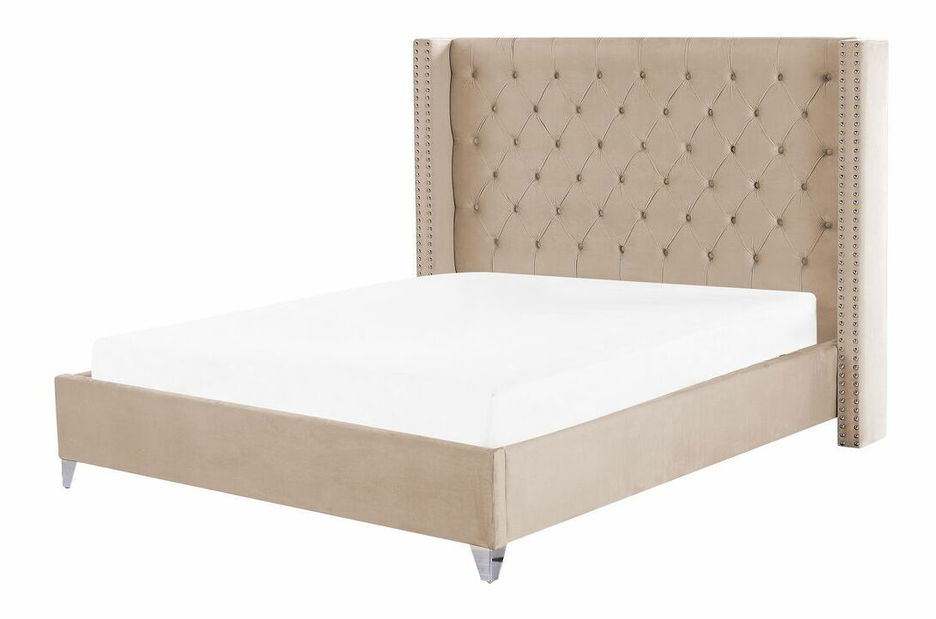 Manželská postel 180 cm LUBECK (s roštem) (béžová)