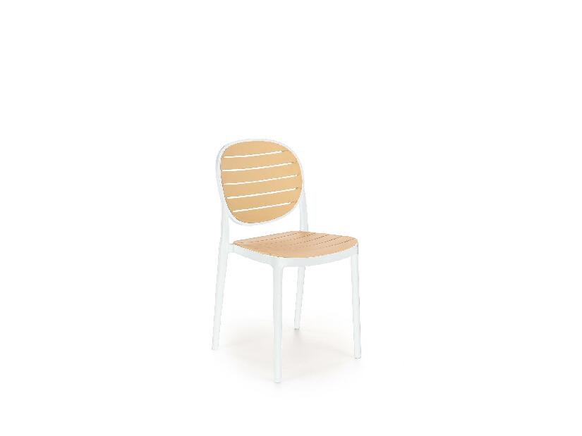 Zahradní židle Karter (bílá + naturální)