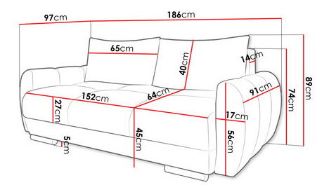 Pohovka Bordia 2 (antracit) *bazar