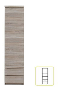 Policová skříň Punkto Typ 02 1D2S