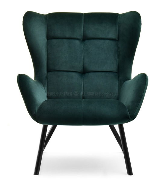 Designové křeslo Norweien (zelená + zlatá)