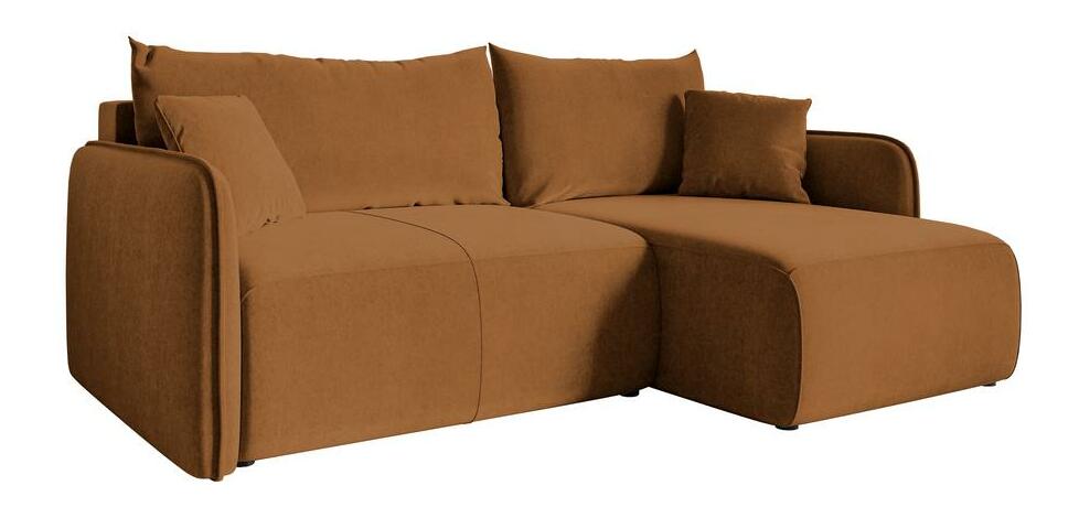 Rohová sedací souprava Mamma (měděná + černá)