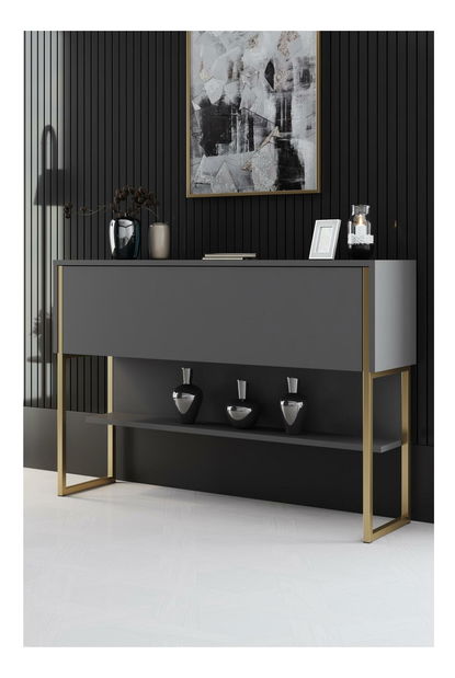 Konzolový stolek Luna 4 (zlatá + antracit)