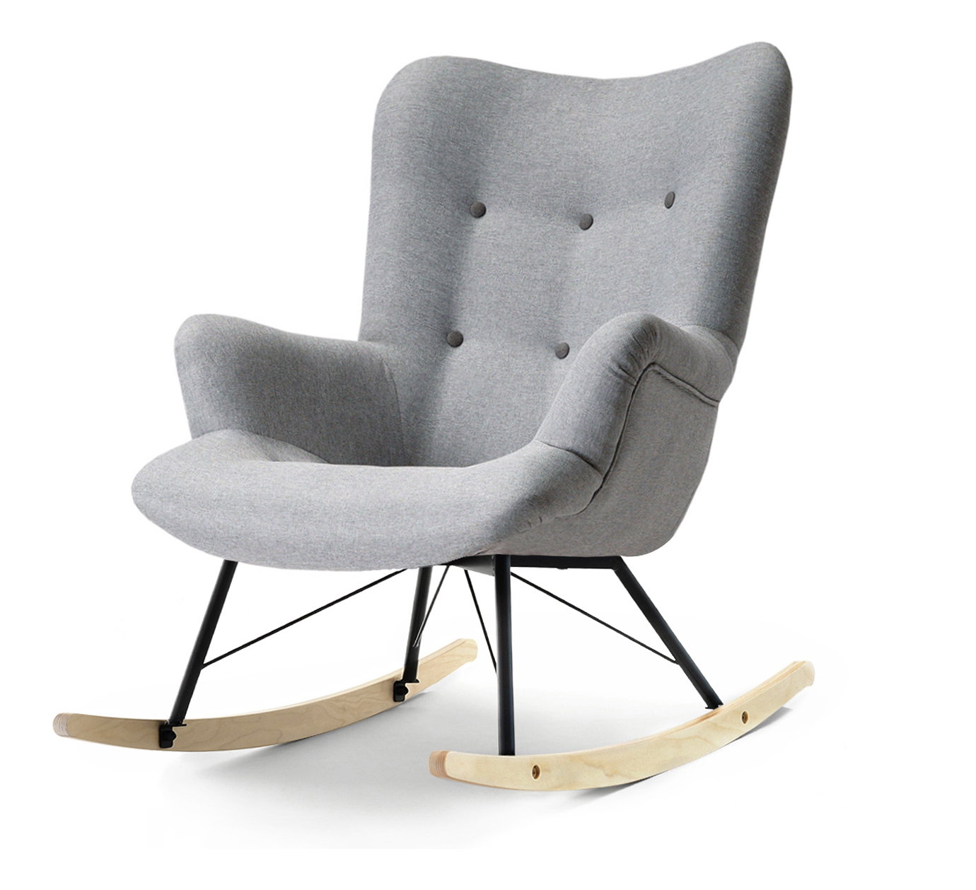 Houpací křeslo Laurentino (šedá + černá)