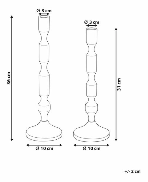 Set 2 svícnů Dikir (zlatá)