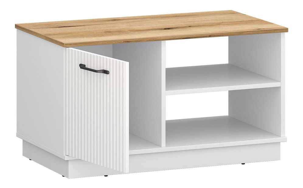 Konferenční stolek Vejares (bílá + dub evoke)