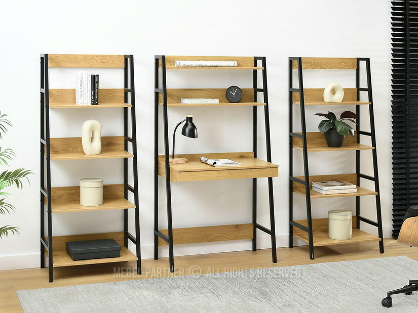 Regál s pc stolkem Ruegos (černá)