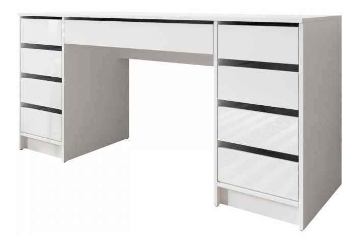 Toaletní stolek Heranor (bílá + bílá lesklá)