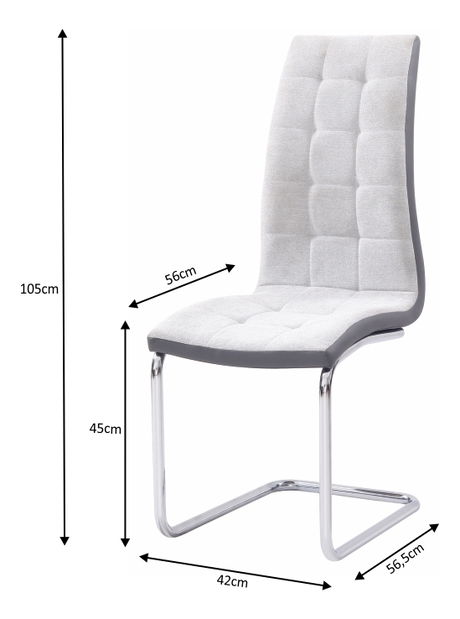 Jídelní židle Santa new (světlešedá + tmavě šedá)