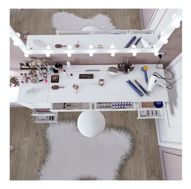 Toaletní stolek Durun 55 (bílá matná)