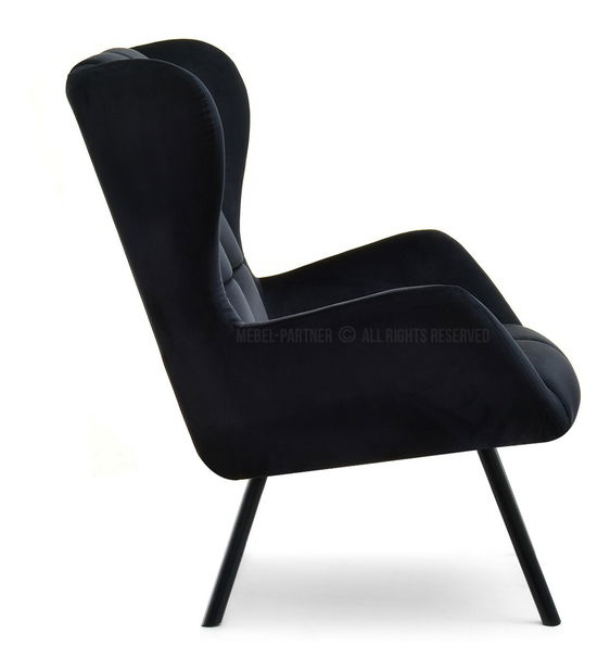 Designové křeslo Norweien (černá + zlatá)