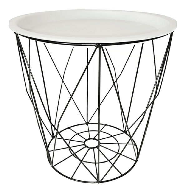 Příruční stolek Sal (bílá + černá)