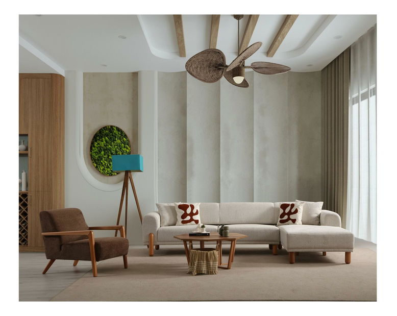 Křeslo Lykeno (hnědá + ořech)